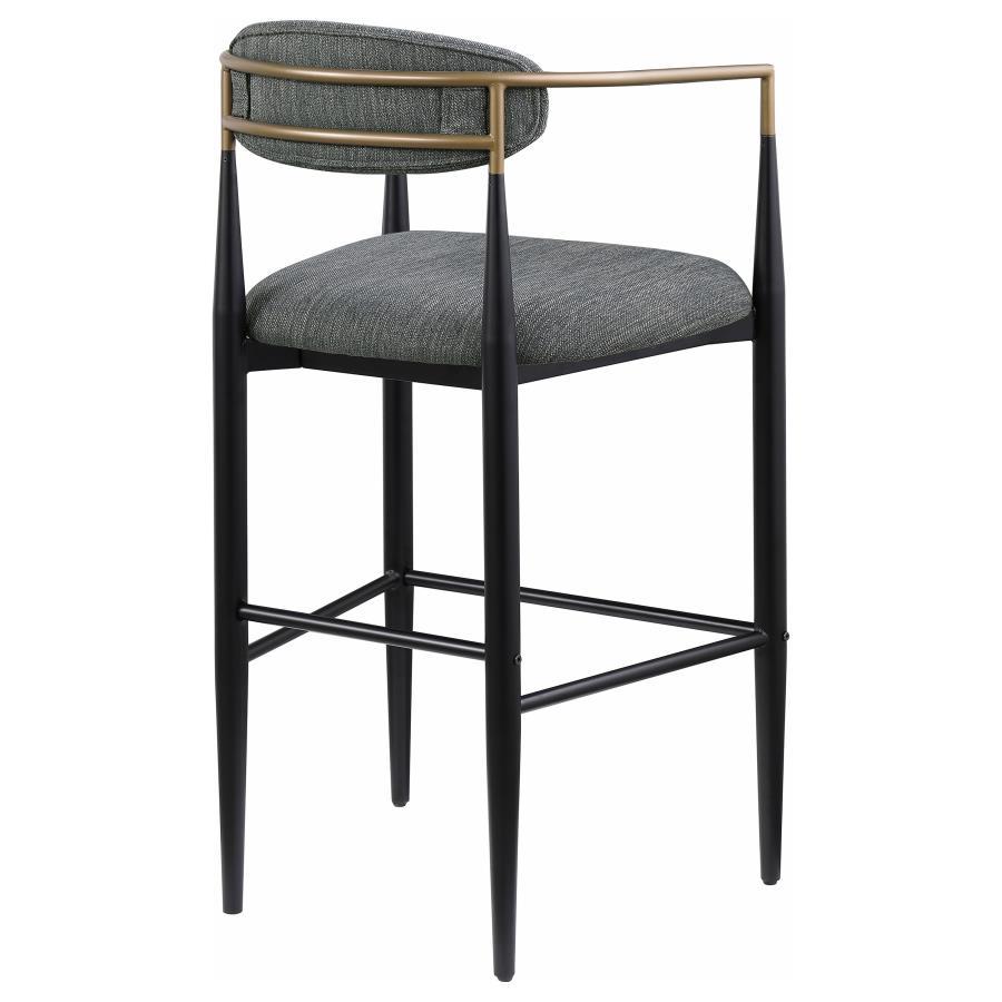 Tina - Fabric Upholstered Bar Chair (Set of 2) - Dark Gray Stool Set modern furniture Contempo Furniture