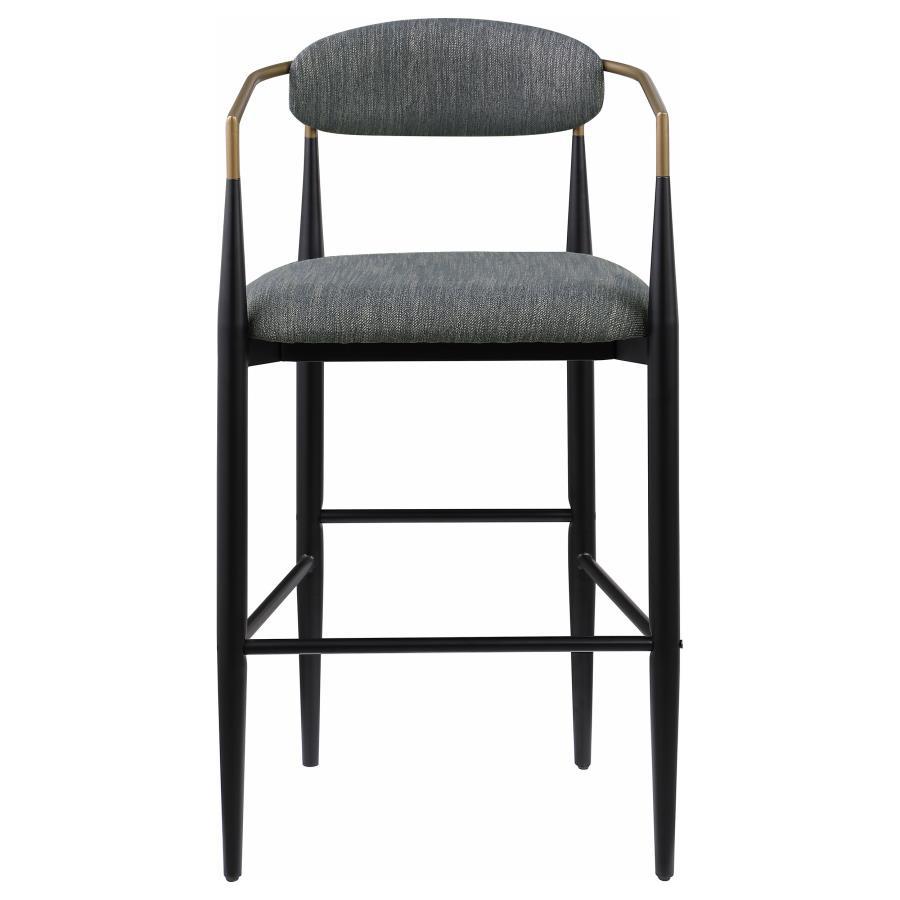 Tina - Fabric Upholstered Bar Chair (Set of 2) - Dark Gray Stool Set modern furniture Contempo Furniture
