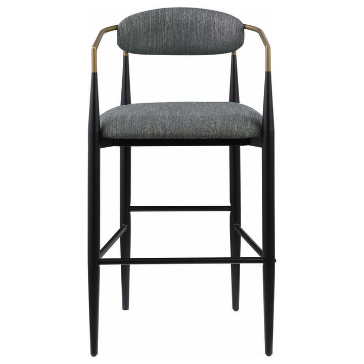 Tina - Fabric Upholstered Bar Chair (Set of 2) - Dark Gray Stool Set modern furniture Contempo Furniture