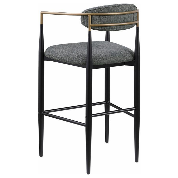 Tina - Fabric Upholstered Bar Chair (Set of 2) - Dark Gray Stool Set modern furniture Contempo Furniture