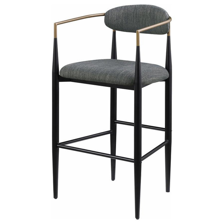 Tina - Fabric Upholstered Bar Chair (Set of 2) - Dark Gray Stool Set modern furniture Contempo Furniture