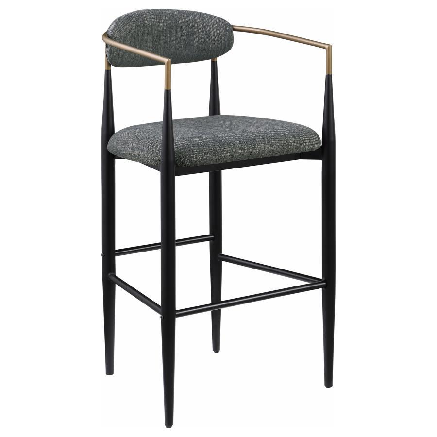 Tina - Fabric Upholstered Bar Chair (Set of 2) - Dark Gray Stool Set modern furniture Contempo Furniture