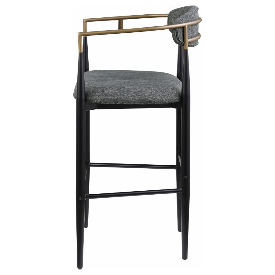 Tina - Fabric Upholstered Bar Chair (Set of 2) - Dark Gray Stool Set modern furniture Contempo Furniture