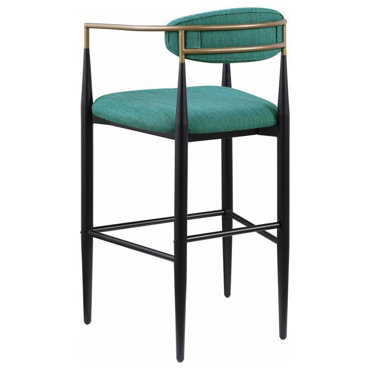 Tina - Fabric Upholstered Bar Chair (Set of 2) - Green Stool Set modern furniture Contempo Furniture