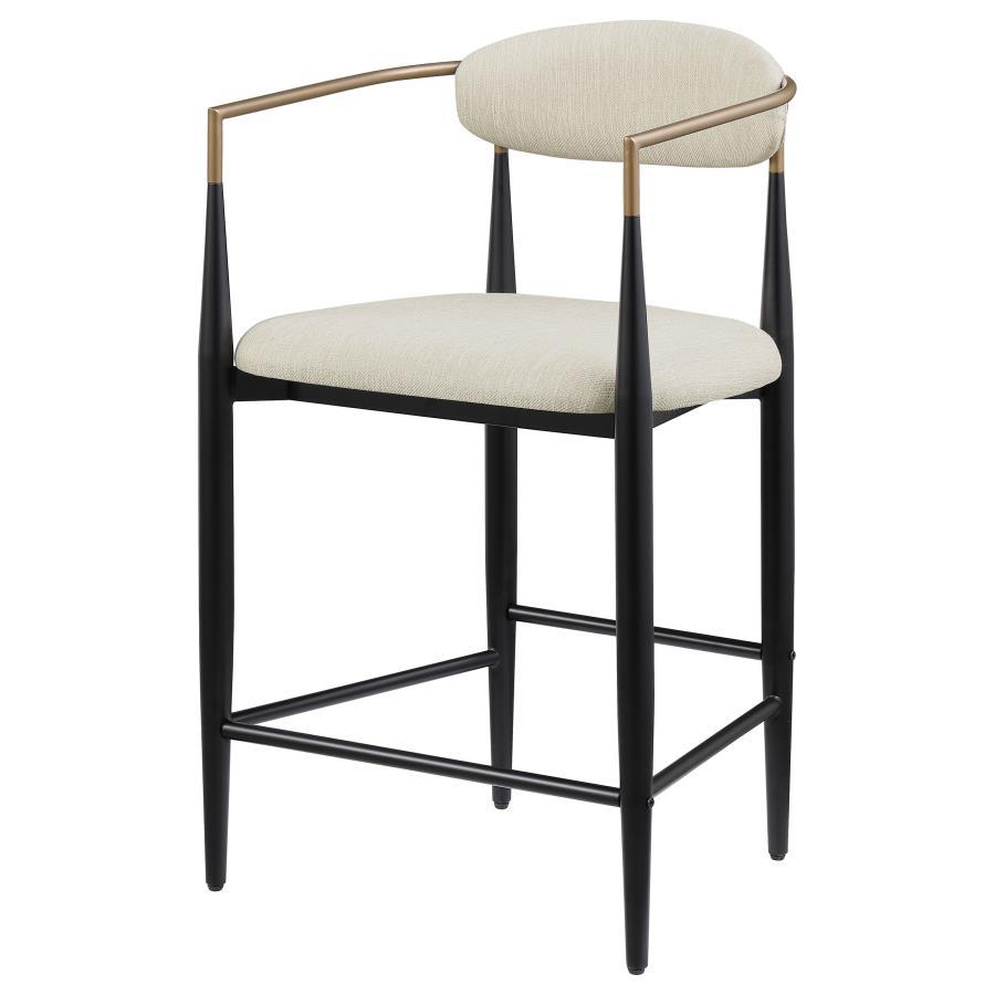 Tina - Fabric Upholstered Counter Chair (Set of 2) - Beige Stool Set modern furniture Contempo Furniture
