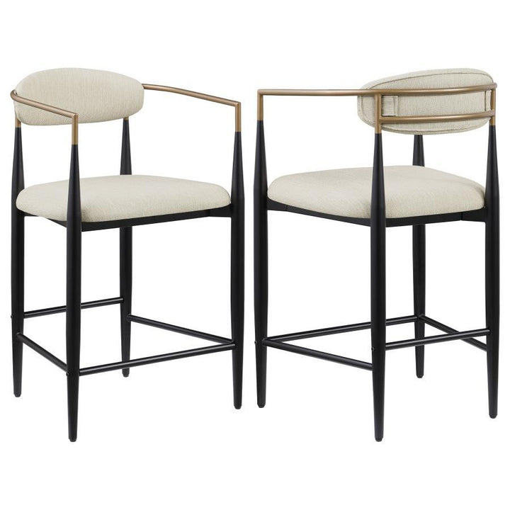 Tina - Fabric Upholstered Counter Chair (Set of 2) - Beige Stool Set modern furniture Contempo Furniture