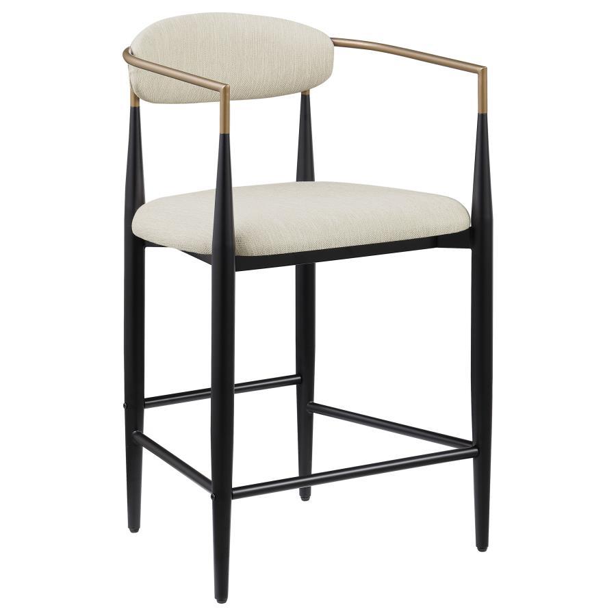 Tina - Fabric Upholstered Counter Chair (Set of 2) - Beige Stool Set modern furniture Contempo Furniture