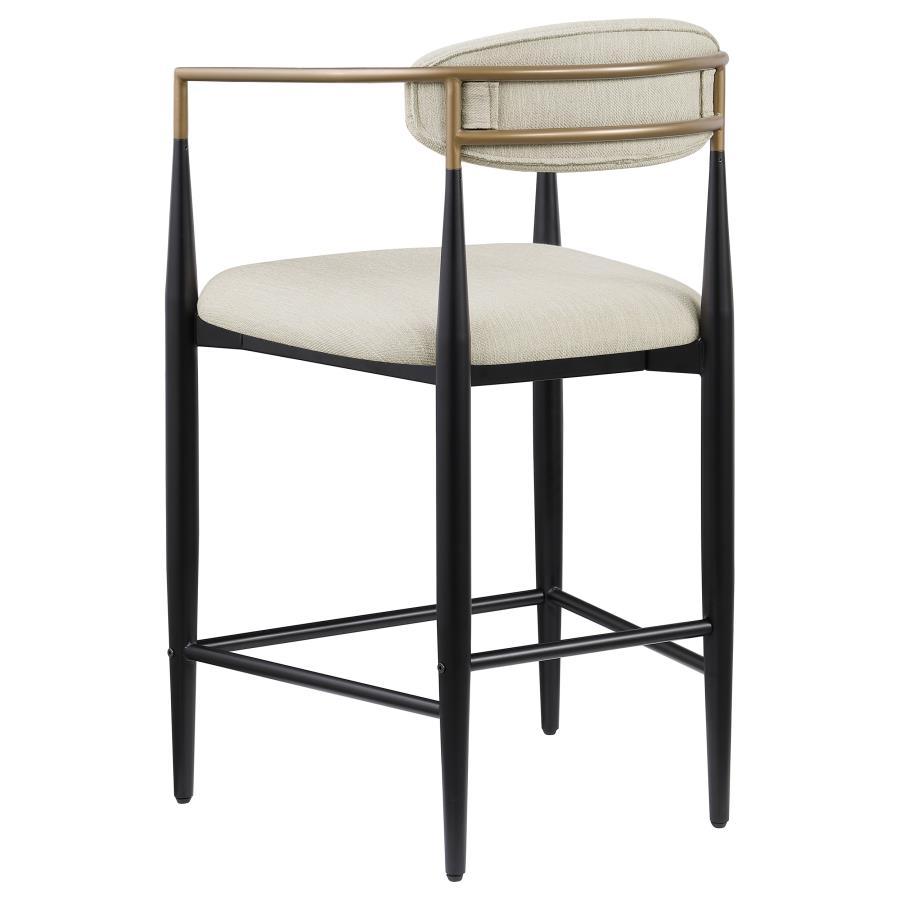 Tina - Fabric Upholstered Counter Chair (Set of 2) - Beige Stool Set modern furniture Contempo Furniture