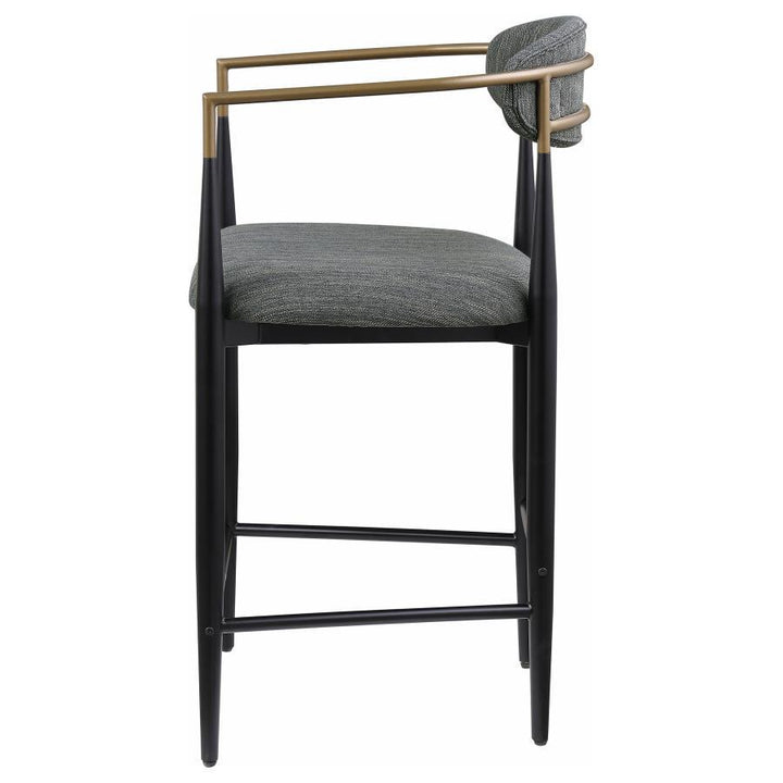 Tina - Fabric Upholstered Counter Chair (Set of 2) - Dark Gray Stool Set modern furniture Contempo Furniture