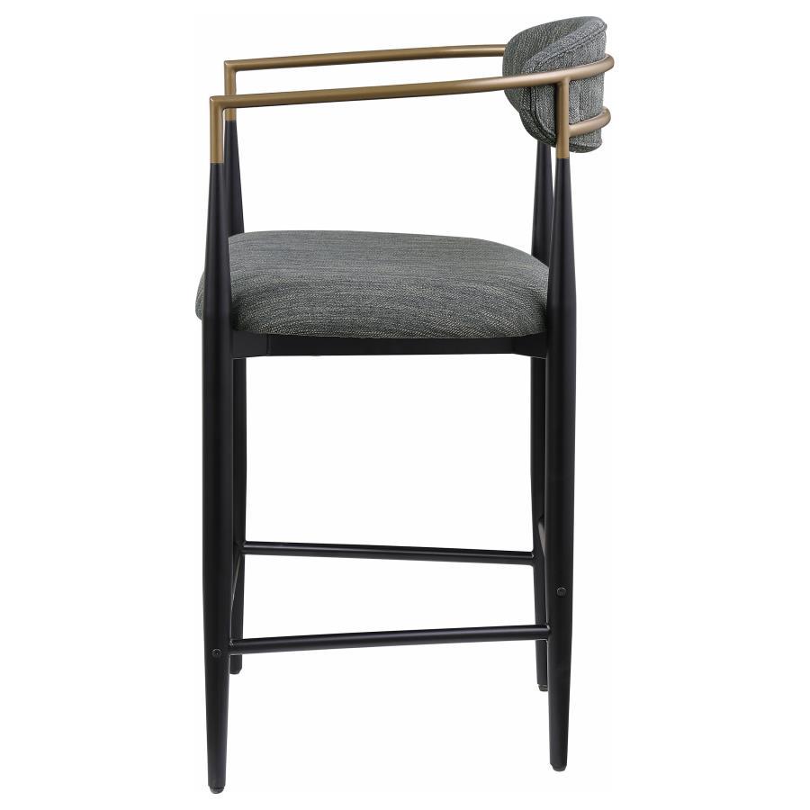 Tina - Fabric Upholstered Counter Chair (Set of 2) - Dark Gray Stool Set modern furniture Contempo Furniture