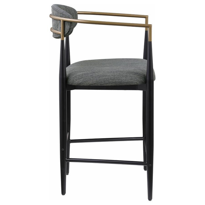 Tina - Fabric Upholstered Counter Chair (Set of 2) - Dark Gray Stool Set modern furniture Contempo Furniture