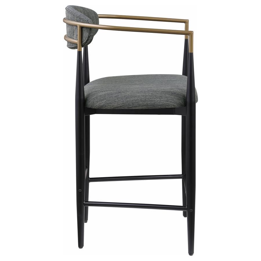 Tina - Fabric Upholstered Counter Chair (Set of 2) - Dark Gray Stool Set modern furniture Contempo Furniture