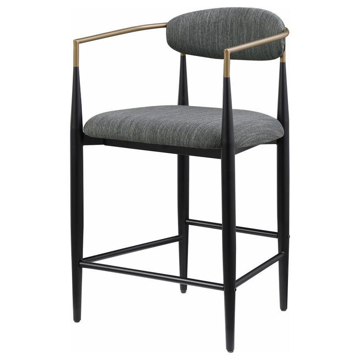 Tina - Fabric Upholstered Counter Chair (Set of 2) - Dark Gray Stool Set modern furniture Contempo Furniture
