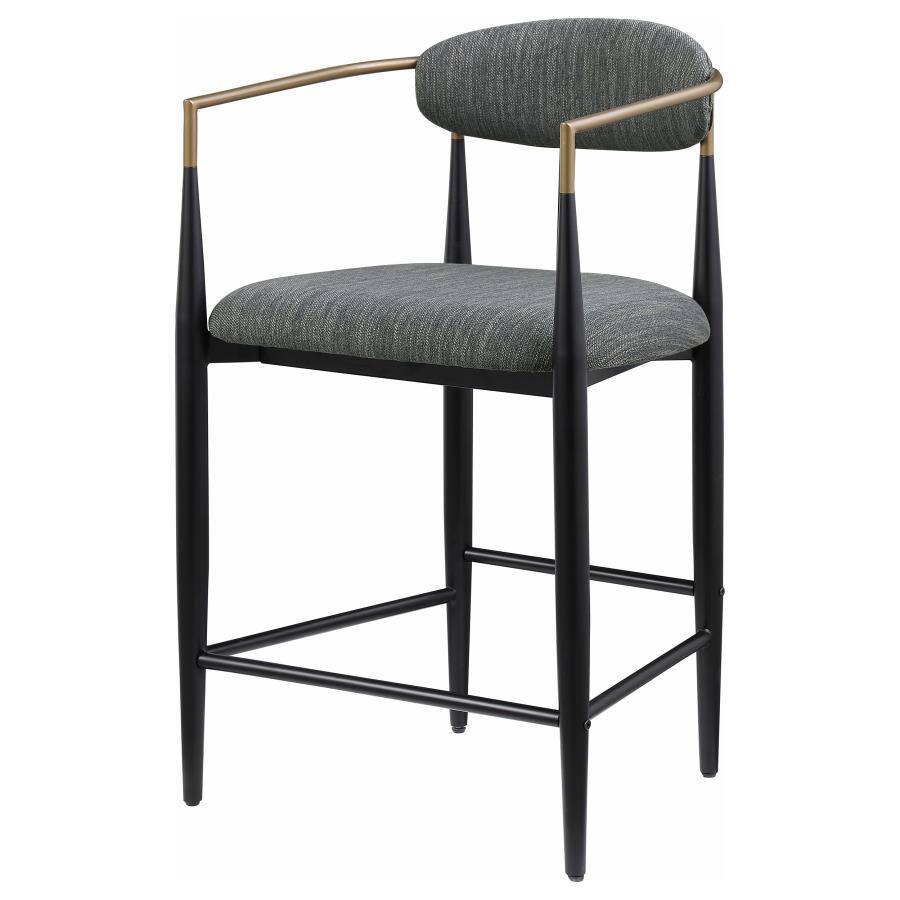 Tina - Fabric Upholstered Counter Chair (Set of 2) - Dark Gray Stool Set modern furniture Contempo Furniture