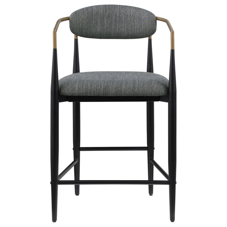 Tina - Fabric Upholstered Counter Chair (Set of 2) - Dark Gray Stool Set modern furniture Contempo Furniture