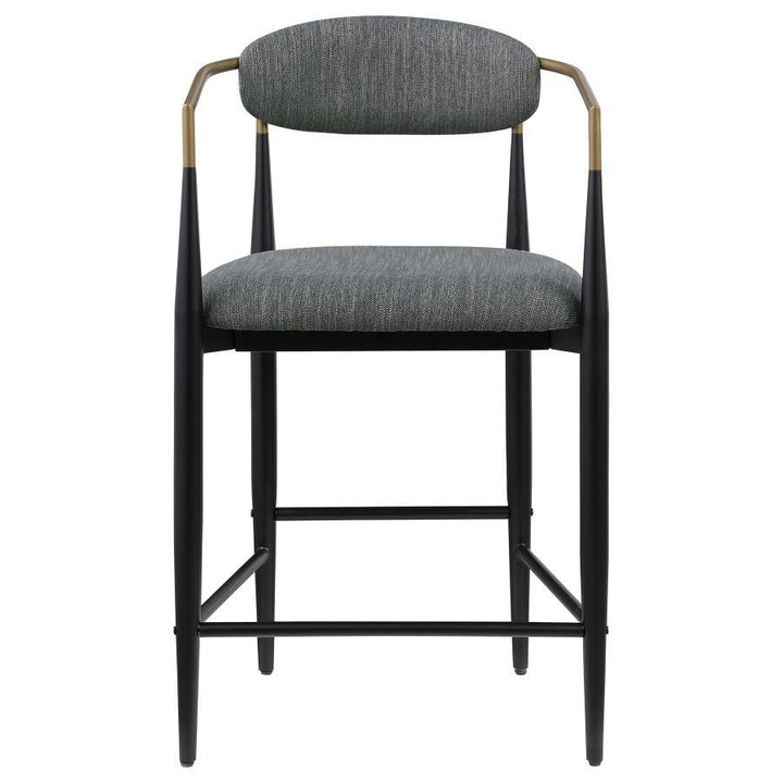 Tina - Fabric Upholstered Counter Chair (Set of 2) - Dark Gray Stool Set modern furniture Contempo Furniture