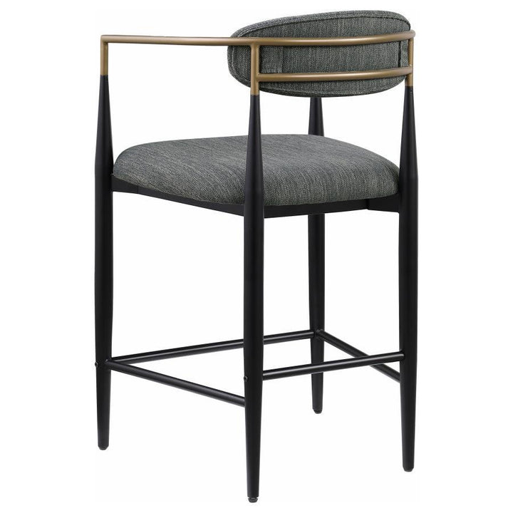 Tina - Fabric Upholstered Counter Chair (Set of 2) - Dark Gray Stool Set modern furniture Contempo Furniture