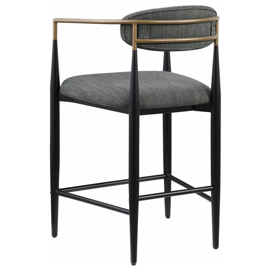 Tina - Fabric Upholstered Counter Chair (Set of 2) - Dark Gray Stool Set modern furniture Contempo Furniture