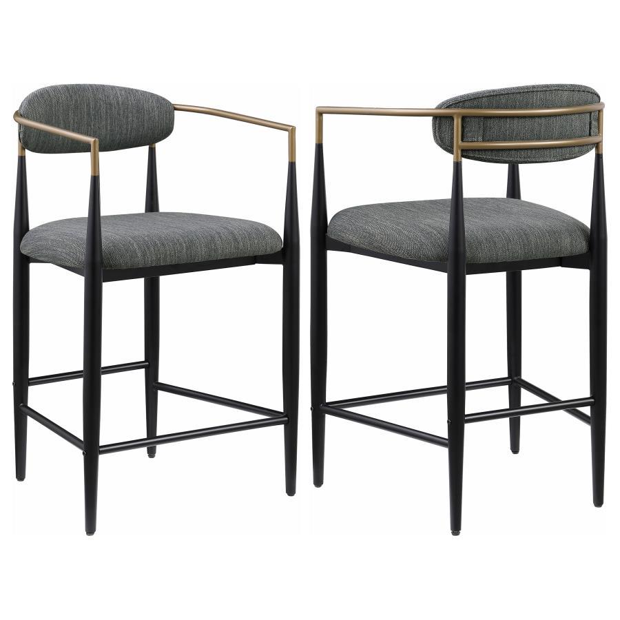 Tina - Fabric Upholstered Counter Chair (Set of 2) - Dark Gray Stool Set modern furniture Contempo Furniture