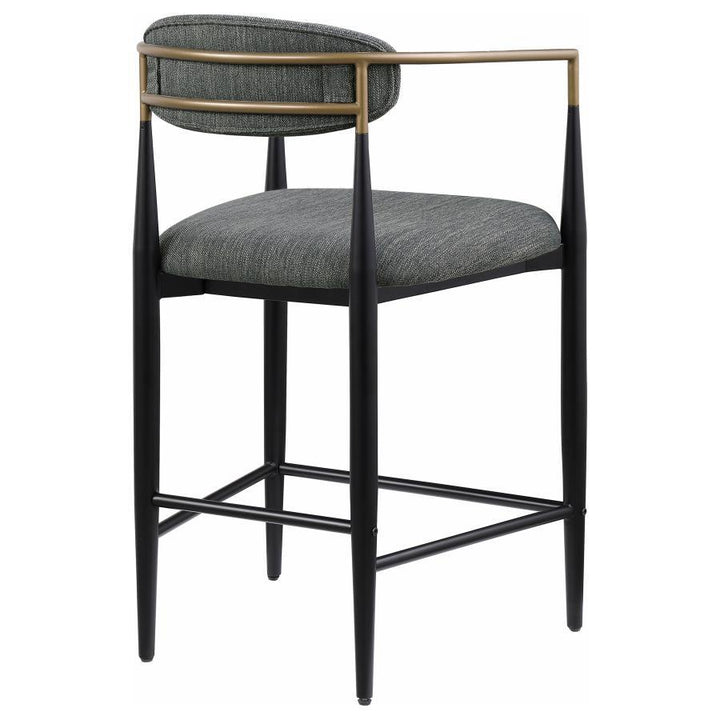Tina - Fabric Upholstered Counter Chair (Set of 2) - Dark Gray Stool Set modern furniture Contempo Furniture