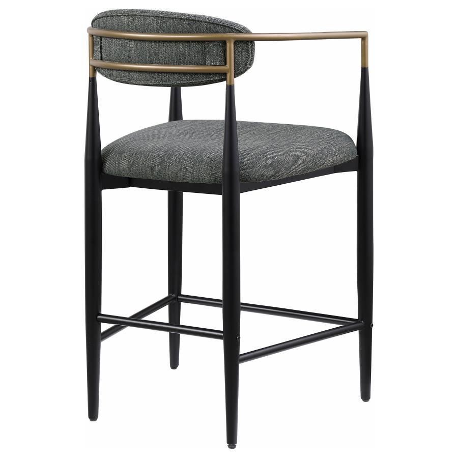 Tina - Fabric Upholstered Counter Chair (Set of 2) - Dark Gray Stool Set modern furniture Contempo Furniture