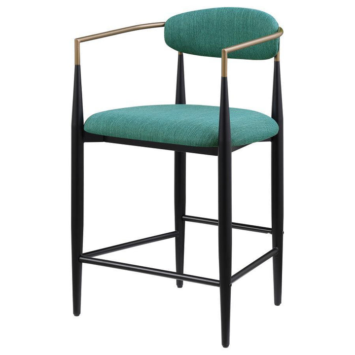 Tina - Fabric Upholstered Counter Chair (Set of 2) - Green Stool Set modern furniture Contempo Furniture