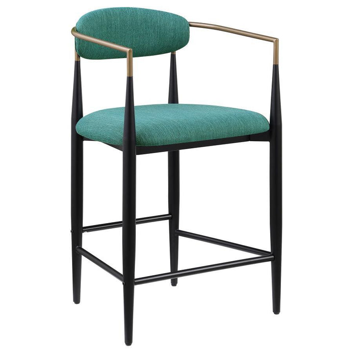 Tina - Fabric Upholstered Counter Chair (Set of 2) - Green Stool Set modern furniture Contempo Furniture