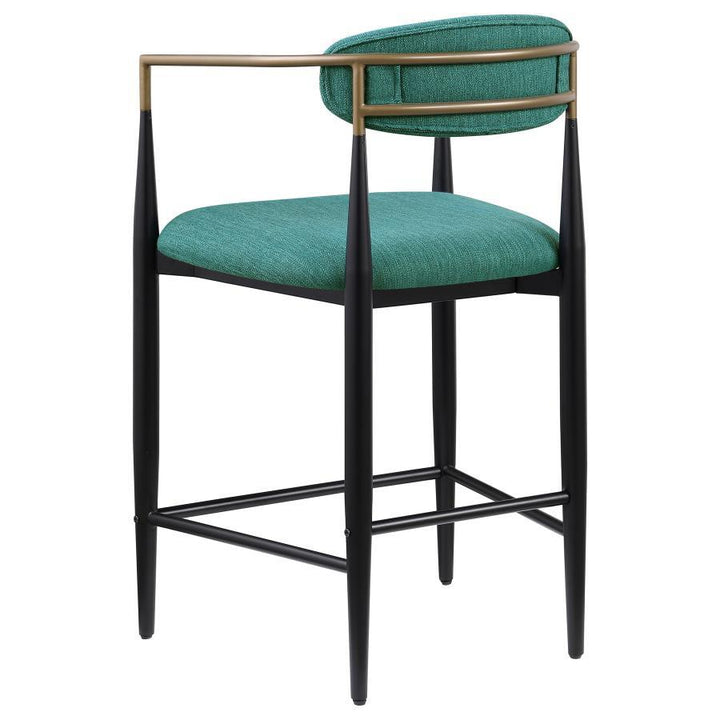 Tina - Fabric Upholstered Counter Chair (Set of 2) - Green Stool Set modern furniture Contempo Furniture