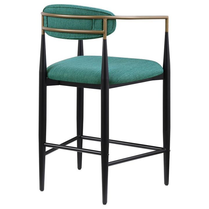 Tina - Fabric Upholstered Counter Chair (Set of 2) - Green Stool Set modern furniture Contempo Furniture