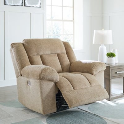 Tip - Off Power Recliner - Beige Reclining Chair modern furniture Contempo Furniture
