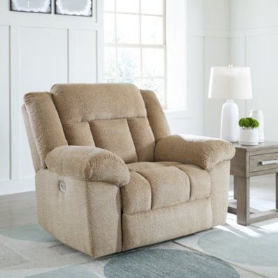 Tip - Off Power Recliner - Beige Reclining Chair modern furniture Contempo Furniture