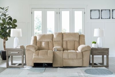 Tip - Off Power Reclining Loveseat - Beige Reclining Loveseat modern furniture Contempo Furniture