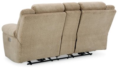 Tip - Off Power Reclining Loveseat - Beige Reclining Loveseat modern furniture Contempo Furniture