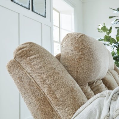 Tip - Off Power Reclining Loveseat - Beige Reclining Loveseat modern furniture Contempo Furniture