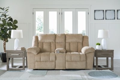 Tip - Off Power Reclining Loveseat - Beige Reclining Loveseat modern furniture Contempo Furniture