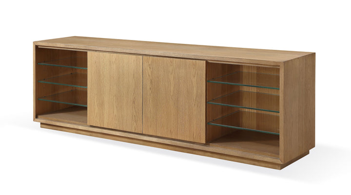 Modus Furniture Jvlh262L One Coastal Modern 84 Inch Tv Console In Bisque