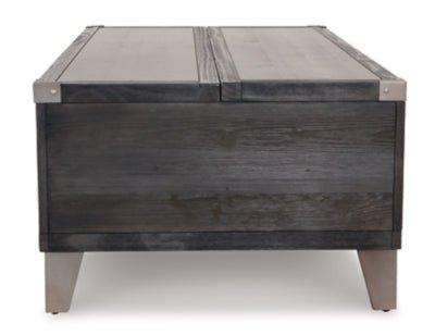 Todoe Coffee Table with Lift Top - Dark Gray Cocktail Table modern furniture Contempo Furniture