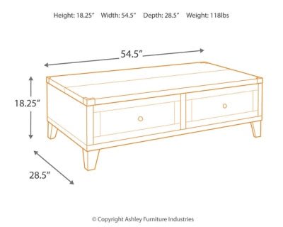 Todoe Coffee Table with Lift Top - Dark Gray Cocktail Table modern furniture Contempo Furniture