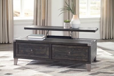 Todoe Coffee Table with Lift Top - Dark Gray Cocktail Table modern furniture Contempo Furniture