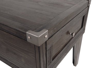 Todoe End Table with USB Ports &amp; Outlets - Dark Gray End Table modern furniture Contempo Furniture