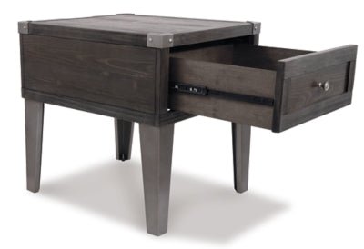 Todoe End Table with USB Ports &amp; Outlets - Dark Gray End Table modern furniture Contempo Furniture