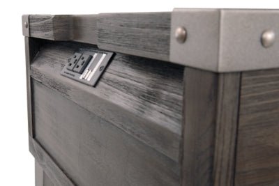 Todoe End Table with USB Ports & Outlets - Dark Gray End Table modern furniture Contempo Furniture