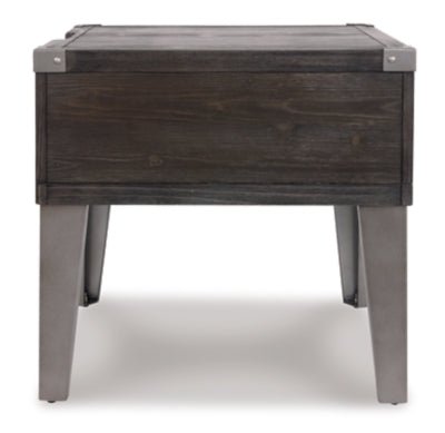 Todoe End Table with USB Ports &amp; Outlets - Dark Gray End Table modern furniture Contempo Furniture