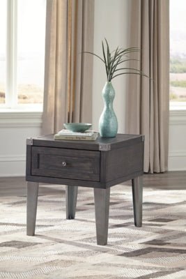 Todoe End Table with USB Ports &amp; Outlets - Dark Gray End Table modern furniture Contempo Furniture