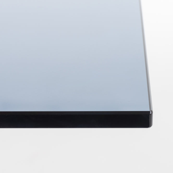 Token Modern Smoked Grey Glass &amp; Rosegold Dining Table