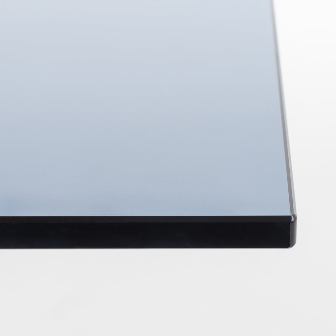 Token Modern Smoked Grey Glass & Rosegold Dining Table