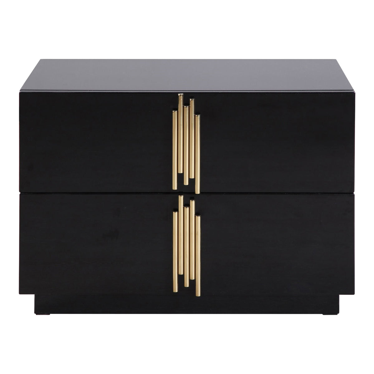 Token - Modern Black + Gold Wide Nightstand