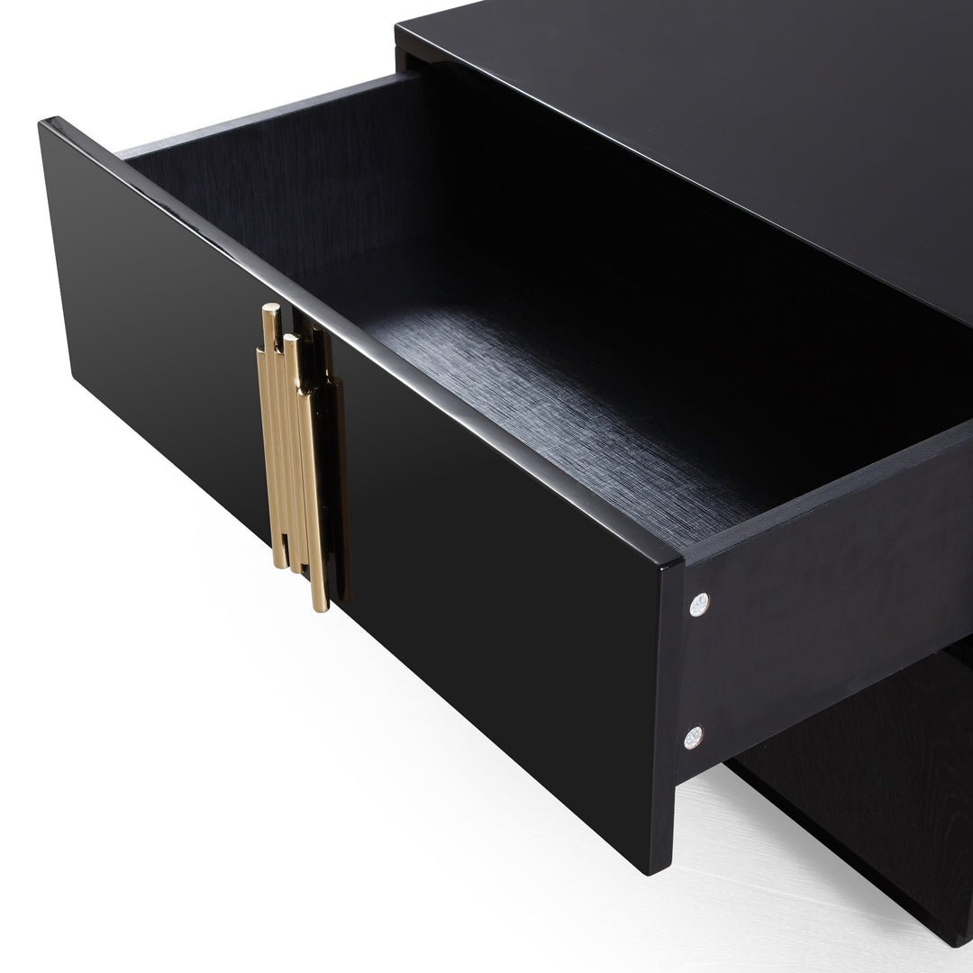 Token - Modern Black + Gold Wide Nightstand