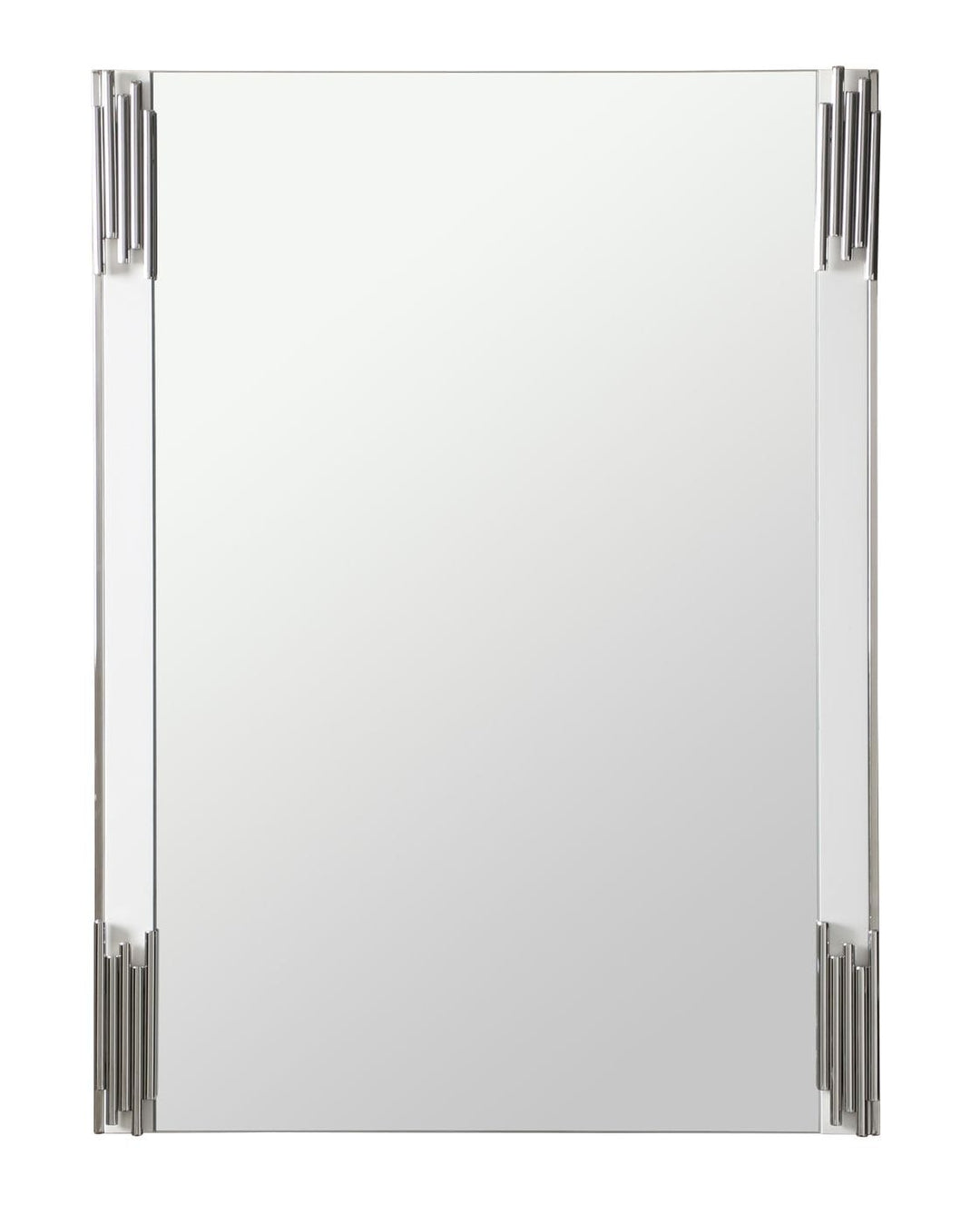 Token - Modern White  and  Stainless Steel Mirror