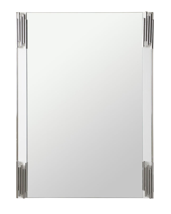 Token  Modern White & Stainless Steel Mirror